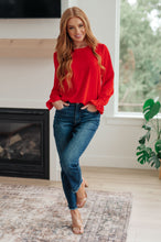 Load image into Gallery viewer, Peaceful Moments Smocked Sleeve Blouse in Red
