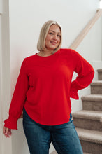 Load image into Gallery viewer, Peaceful Moments Smocked Sleeve Blouse in Red
