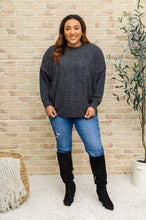 Load image into Gallery viewer, Brushed Drop Shoulder Sweater In Black
