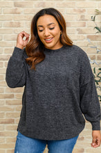 Load image into Gallery viewer, Brushed Drop Shoulder Sweater In Black
