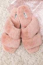 Load image into Gallery viewer, Double Strap Faux Fur Slippers In Blush
