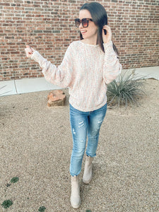 Sweet Caroline Confetti Sleeve Sweater