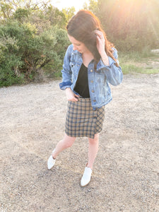 Late To Class Plaid Mini Skort