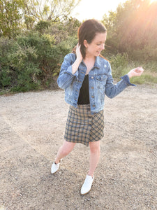 Late To Class Plaid Mini Skort