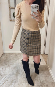 Late To Class Plaid Mini Skort