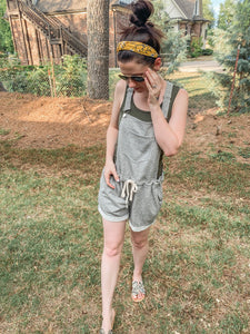 Summer Set Overall Shorts In Gray