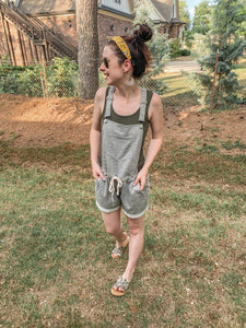 Summer Set Overall Shorts In Gray