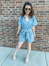 Load image into Gallery viewer, The Amelia Chambray Romper
