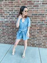 Load image into Gallery viewer, The Amelia Chambray Romper
