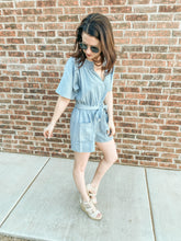 Load image into Gallery viewer, The Amelia Chambray Romper

