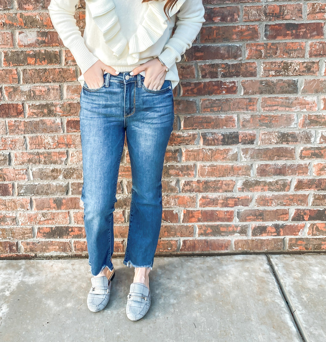 The Hudson Bootcut Stepped Hem Jeans