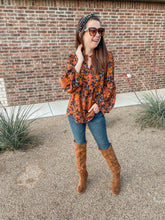 Load image into Gallery viewer, The Mallory Floral Blouse In Rust
