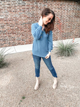 Load image into Gallery viewer, Waffle Love Thermal Top In Blue
