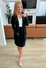 Load image into Gallery viewer, Slouchy Pocket Open Cardigan in Black
