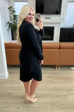 Load image into Gallery viewer, Slouchy Pocket Open Cardigan in Black
