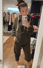 Load image into Gallery viewer, Zip Up Hoodie Jacket &amp; Joggers Set In Olive
