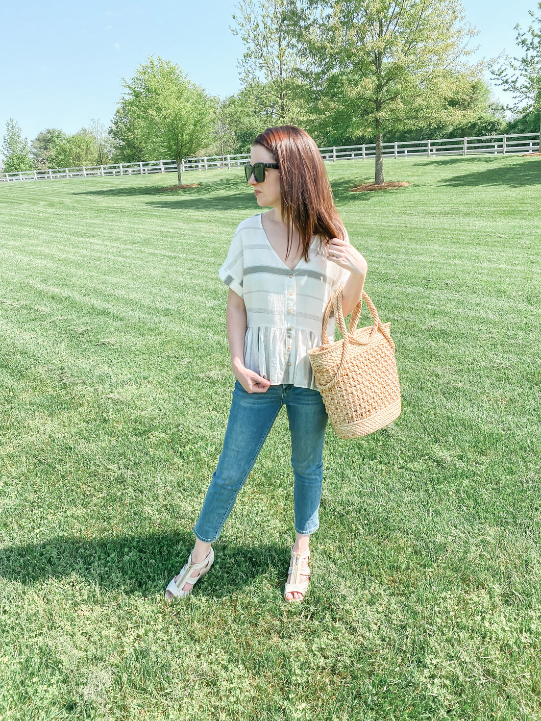 The Summer Stripe Top- In Olive