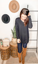 Load image into Gallery viewer, The &quot;Go-To&quot; Tunic Top In Black
