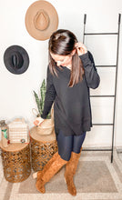 Load image into Gallery viewer, The &quot;Go-To&quot; Tunic Top In Black
