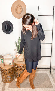 The "Go-To" Tunic Top In Black