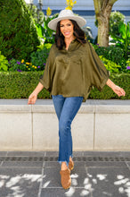 Load image into Gallery viewer, In Your Thoughts Oversized Dolman Sleeve Top In Olive
