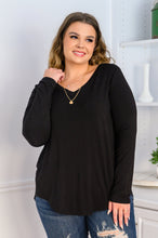 Load image into Gallery viewer, It&#39;s Your Move V Neck Long Sleeve Top In Black
