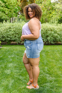 The Mary Kate Judy Hi-Rise Destroyed Shorts