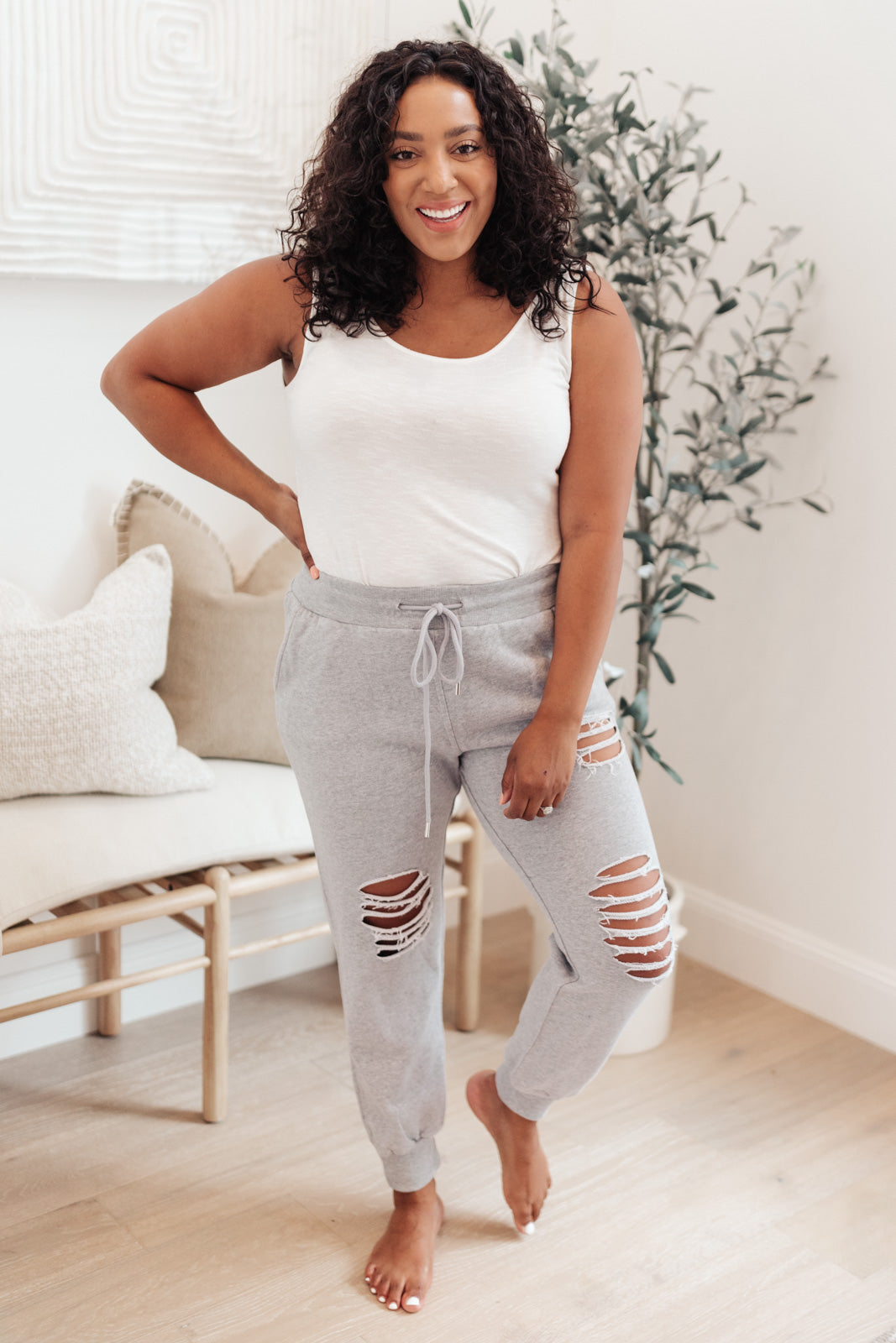 Kick Back Distressed Joggers – Kinley and Mal Boutique