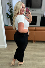 Load image into Gallery viewer, Lizzy High Rise Control Top Wide Leg Crop Jeans in Black
