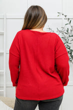 Load image into Gallery viewer, Long Sleeve Waffle Knit Top In Cranberry
