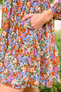 The Eddley Tiered Knee Length Floral Dress