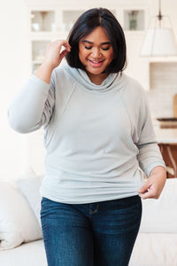 The Caroline Cowl Neck Sweater In Grey