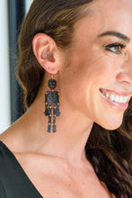 Load image into Gallery viewer, Mr. Bones Earrings In Black
