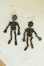 Load image into Gallery viewer, Mr. Bones Earrings In Black
