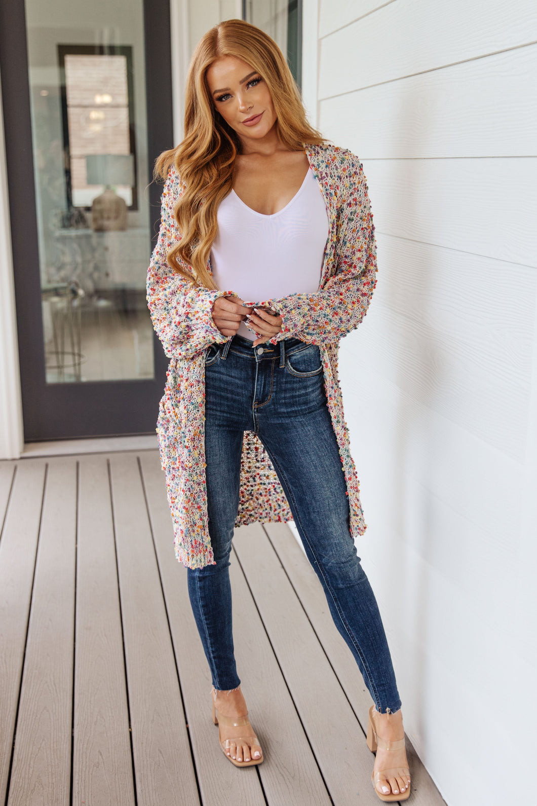 The Jay Confetti Cardigan in Ivory
