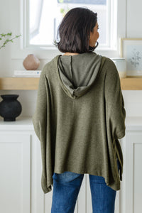 The Paislynn Hooded Poncho in Olive