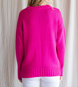 Boldly Your's- Pink Knit Sweater