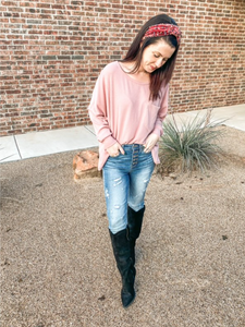 Basic, Who?? Pink Ribbed Top