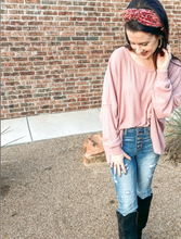 Load image into Gallery viewer, Basic, Who?? Pink Ribbed Top
