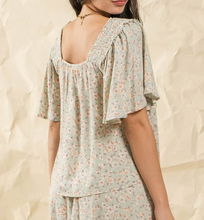 Load image into Gallery viewer, The Tyra Smocked Top With Flutter Sleeve
