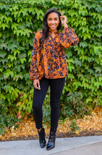 Load image into Gallery viewer, The Mallory Floral Blouse In Rust
