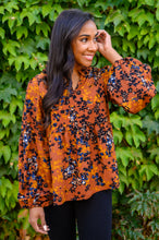 Load image into Gallery viewer, The Mallory Floral Blouse In Rust
