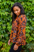 Load image into Gallery viewer, The Mallory Floral Blouse In Rust
