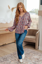 Load image into Gallery viewer, Sunday Brunch Blouse in Denim Floral
