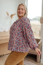 Load image into Gallery viewer, Sunday Brunch Blouse in Denim Floral
