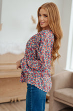 Load image into Gallery viewer, Sunday Brunch Blouse in Denim Floral

