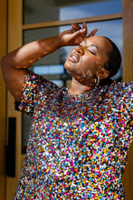 Load image into Gallery viewer, It&#39;s A Party Sequin Short Sleeve Top
