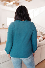Load image into Gallery viewer, Waffle Love Thermal Top In Blue
