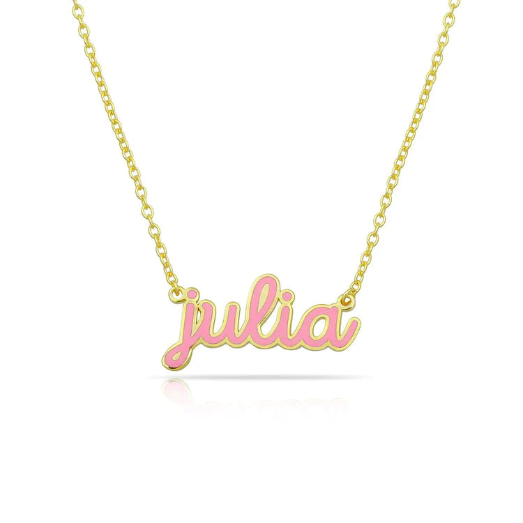 PREORDER: Cursive Enamel Necklace