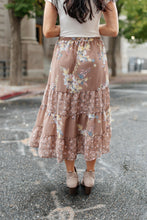 Load image into Gallery viewer, Zoe Floral Midi Skirt in Mocha
